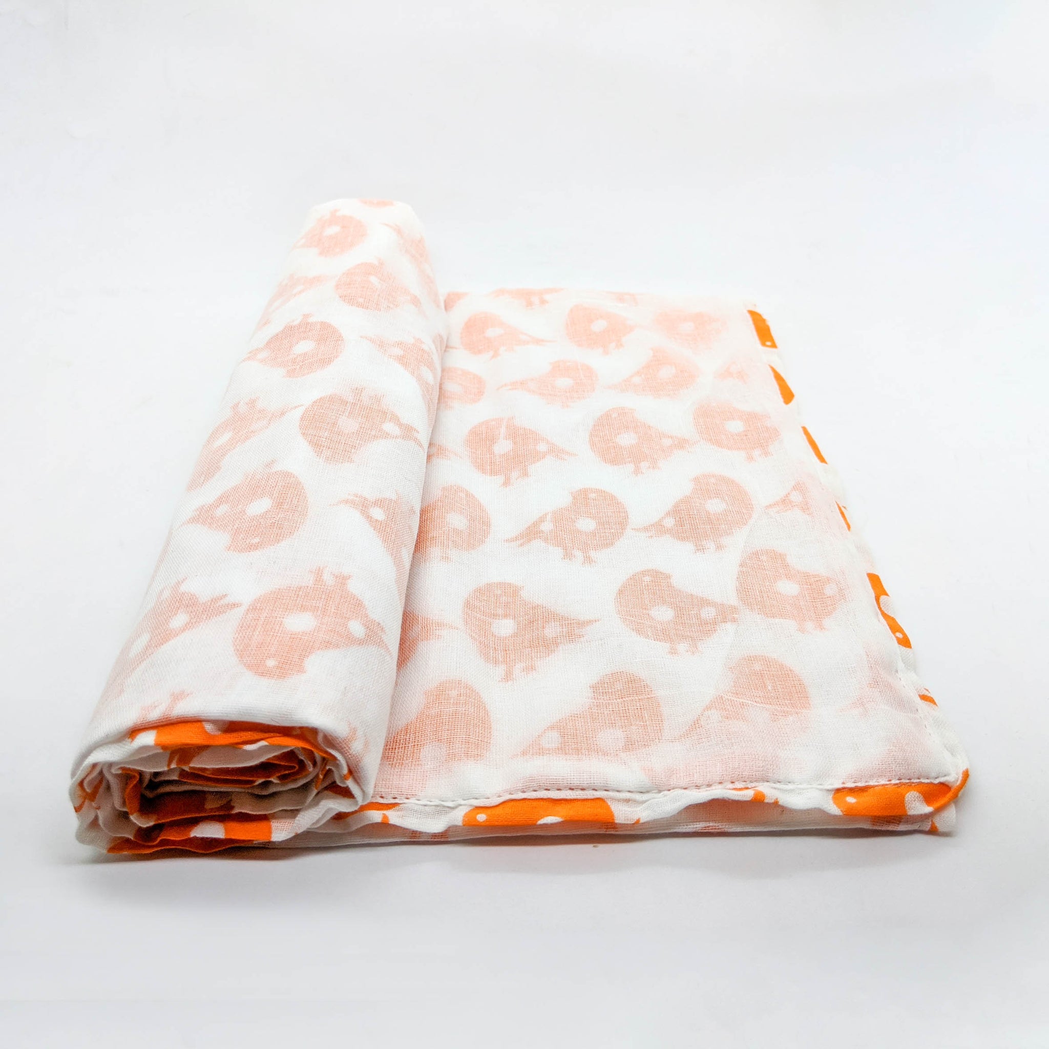 Big Kid Blanket - Orange Bird Pattern