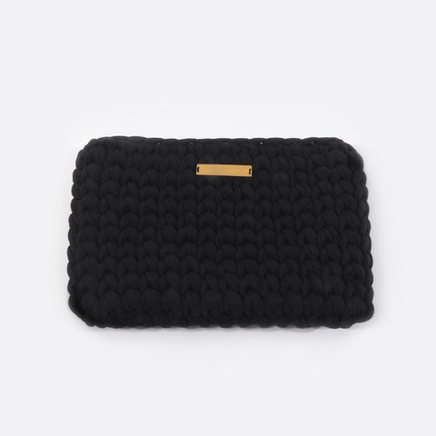 Schwarze 'Clutch'-Tasche - groß