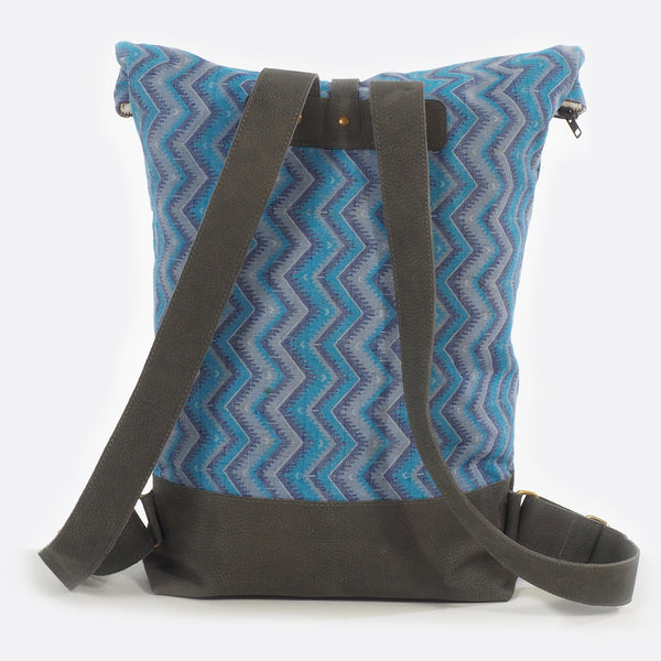 Sun & Moon Blue - Rucksack mit Leder