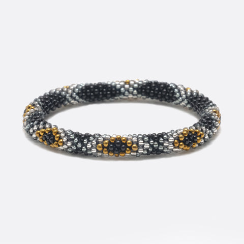 Perlenarmband - Black & Silver & Gold Snake