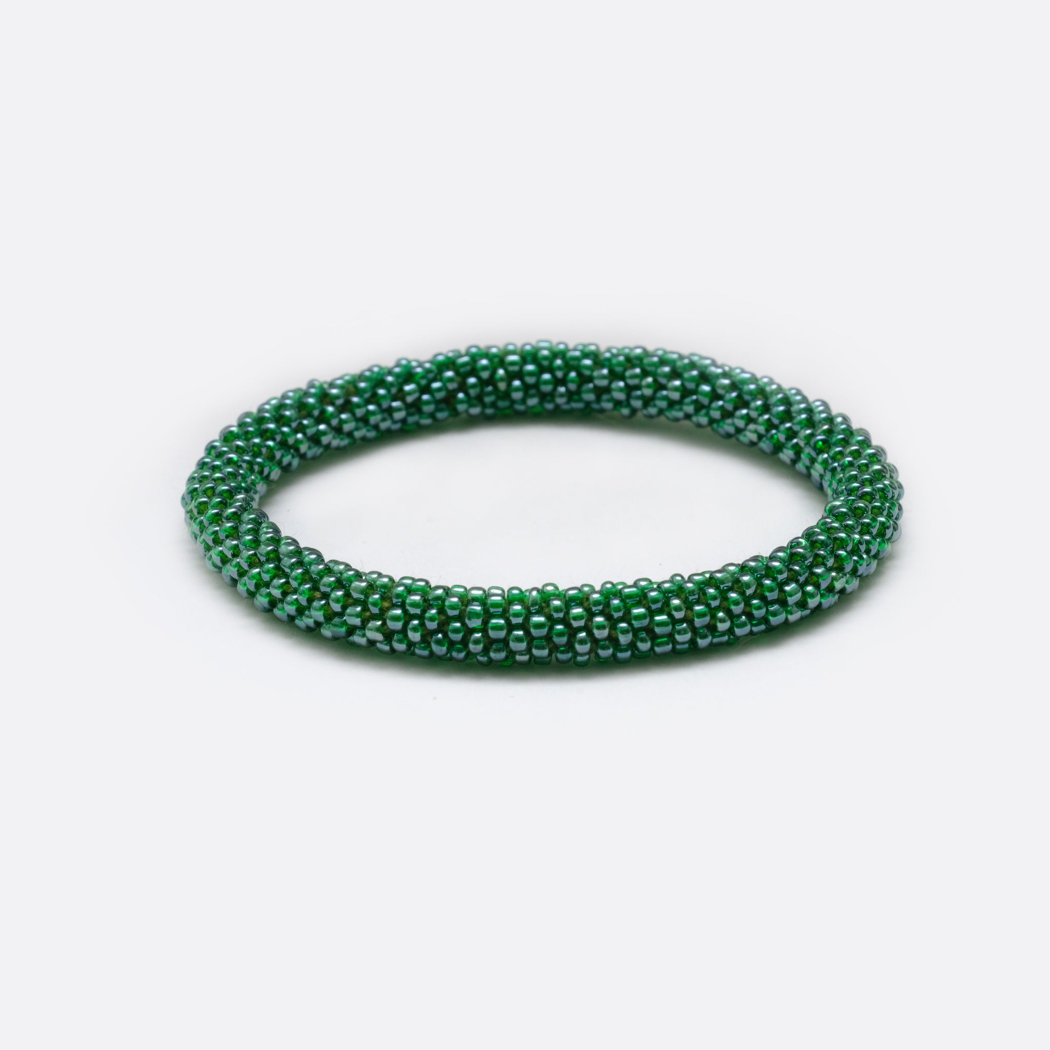 Beaded Bracelet - Shiny Dark Green