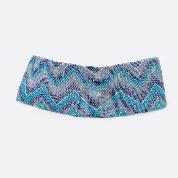 Front view of the Sun & Moon Blue headband. The background is white.