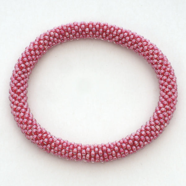 Beaded Bracelet - Old Rose Shiny