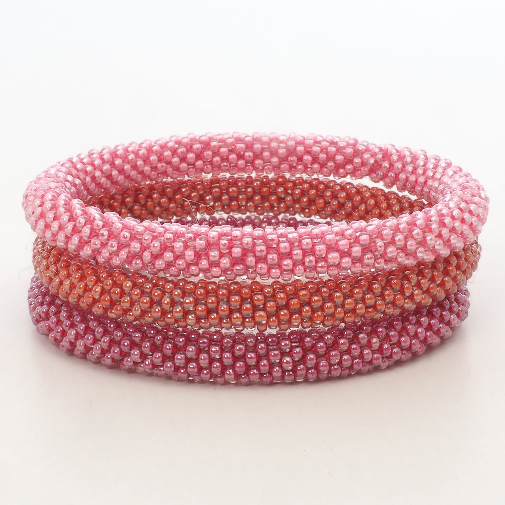 Perlenarmband 3er-Set - Mix aus Shiny Pink