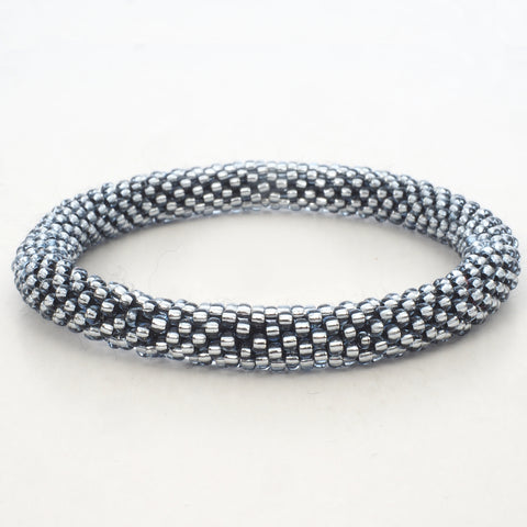 Perlenarmband - Silber glänzend & transparentes Licht