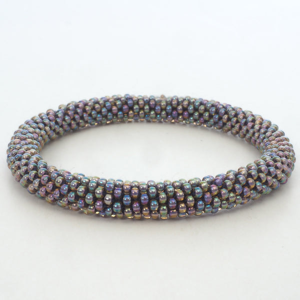 Beaded Bracelet - Silver Multi Color Shiny