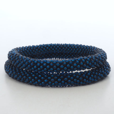 Perlen Armband Set - Dark Shiny Blue