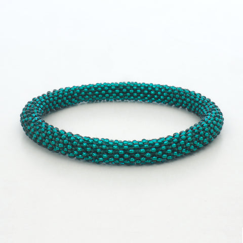 Beaded Bracelet - Dark Turquoise Shiny