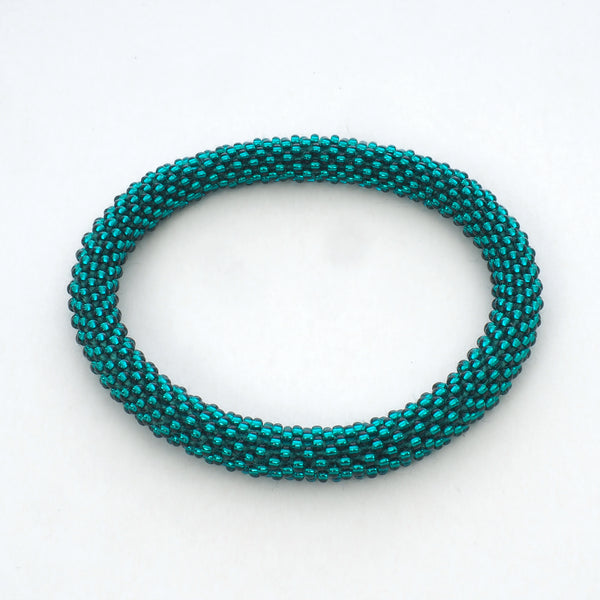 Beaded Bracelet - Dark Turquoise Shiny