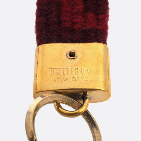 Close up of the handmade brass buckle