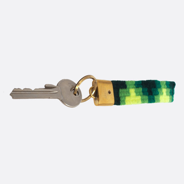 handwoven key chain with a key