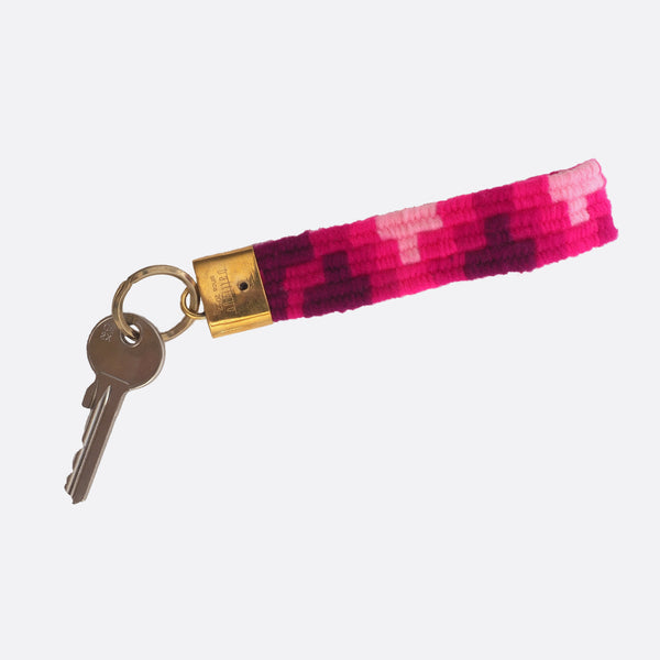 handwoven key chain with a key