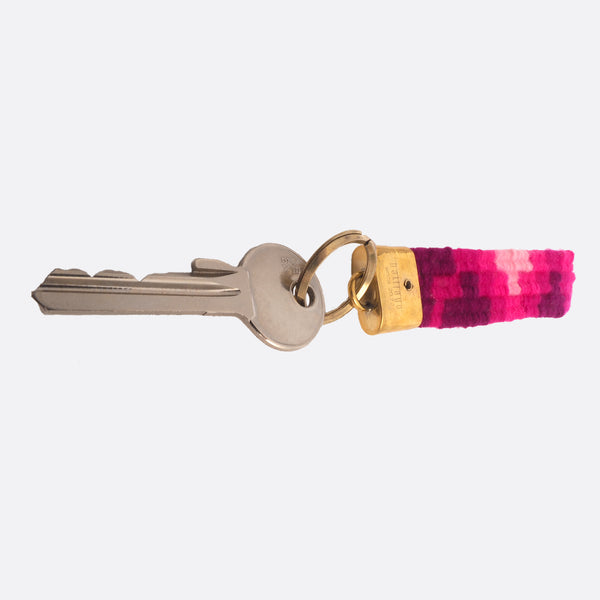 handwoven key chain with a key