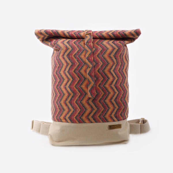 Sun & Moon Red - Rucksack mit Leinwand