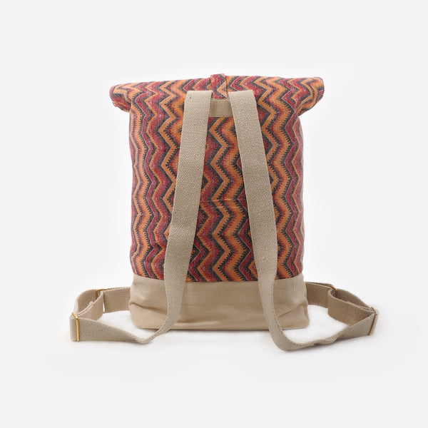 Sun & Moon Red - Rucksack mit Leinwand