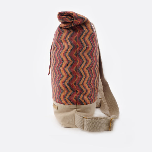 Sun & Moon Red - Rucksack mit Leinwand