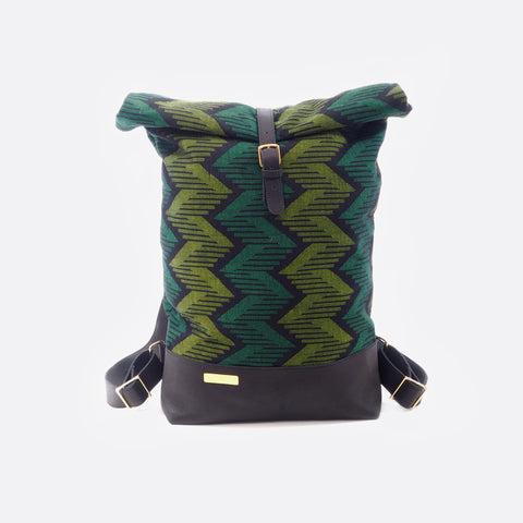 Green Forest - Backpack With Leather
