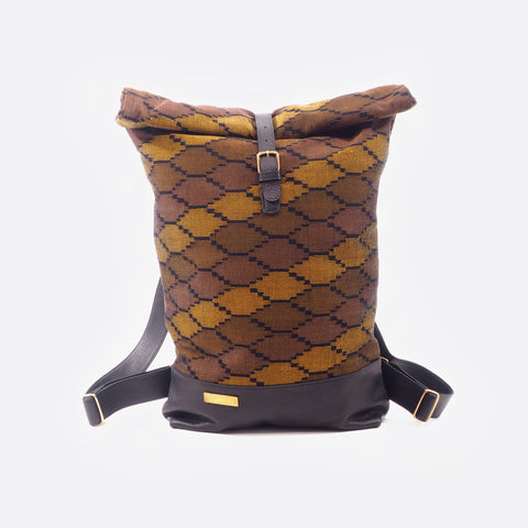 Deep Brown Earth - Backpack With Leather