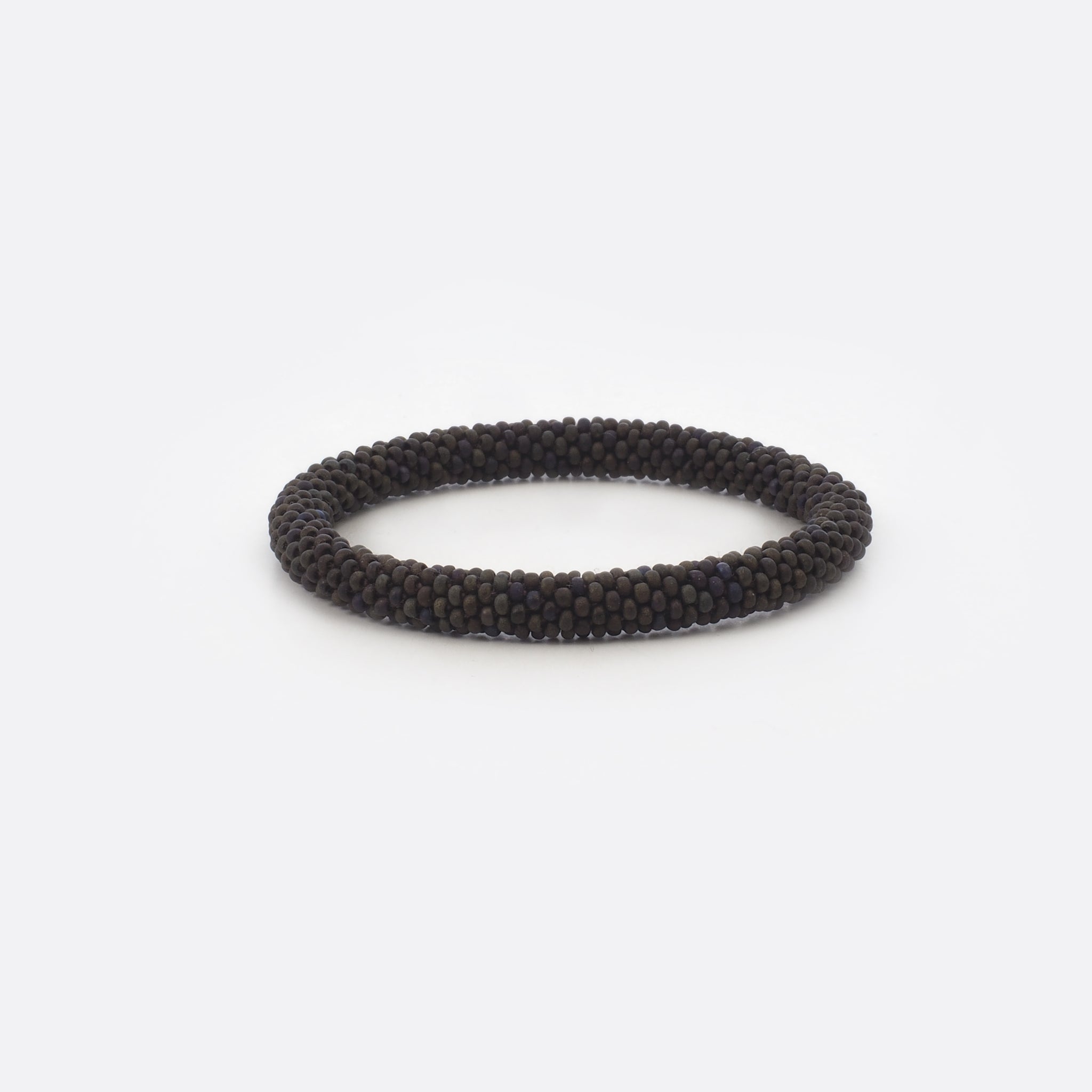 Perlenarmband - Dunkelgraue Matte