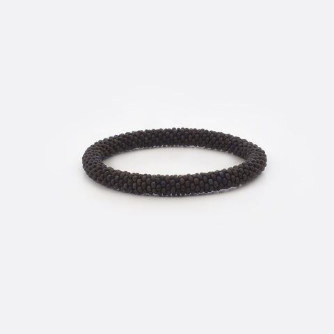 Perlenarmband - Dunkelgraue Matte