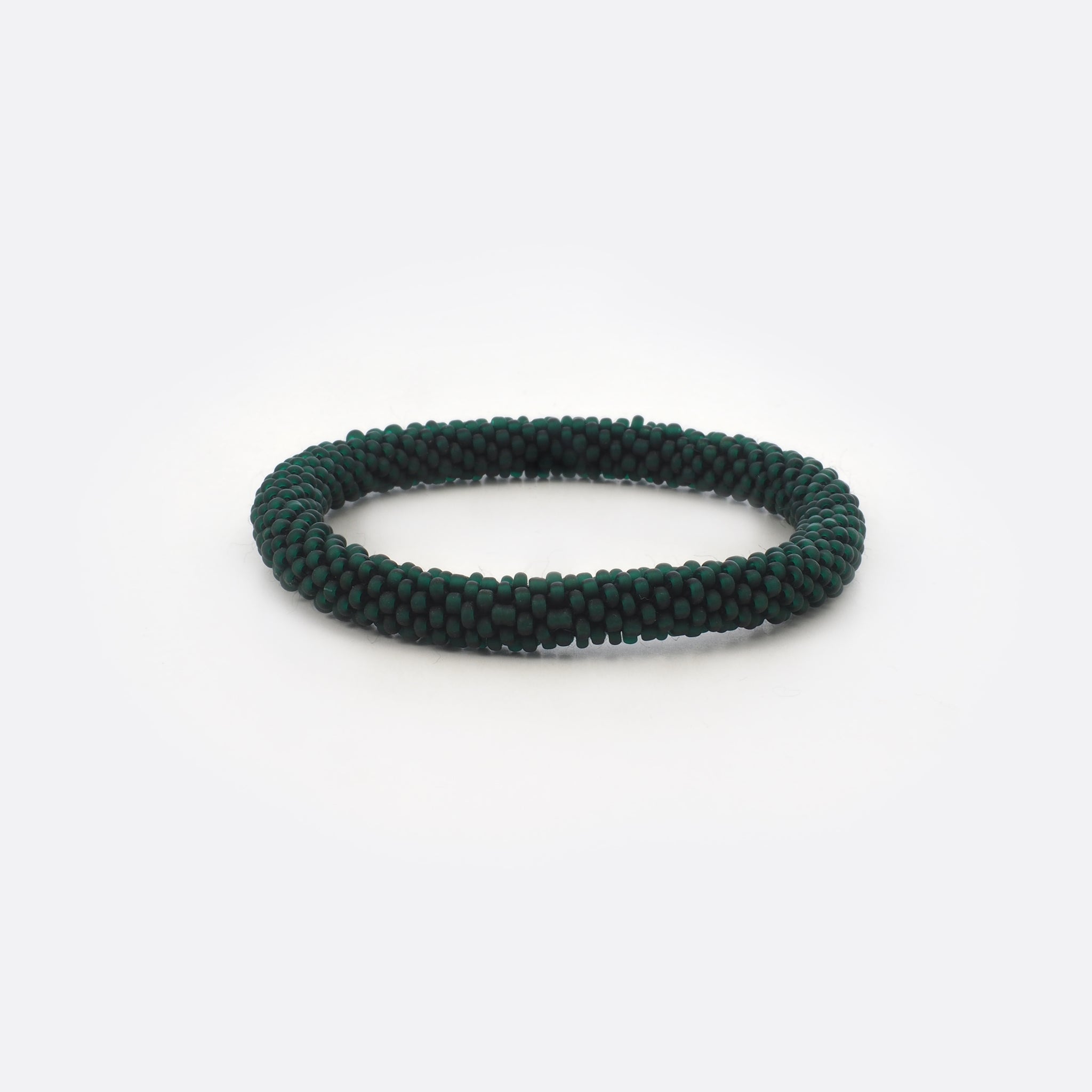 Beaded Bracelet - Dark Green & Dark Thread Mat