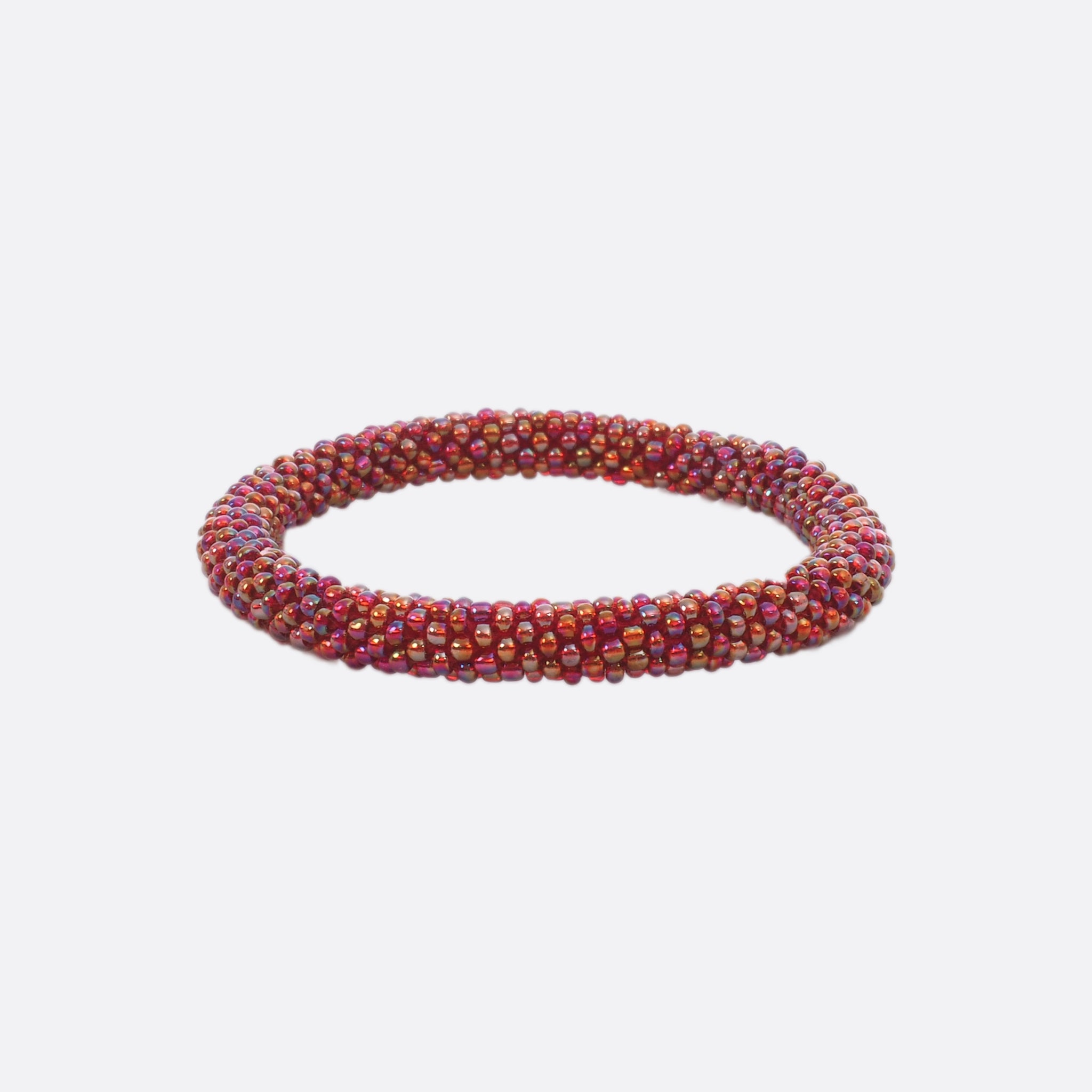 Beaded Bracelet - Shiny Multi Red