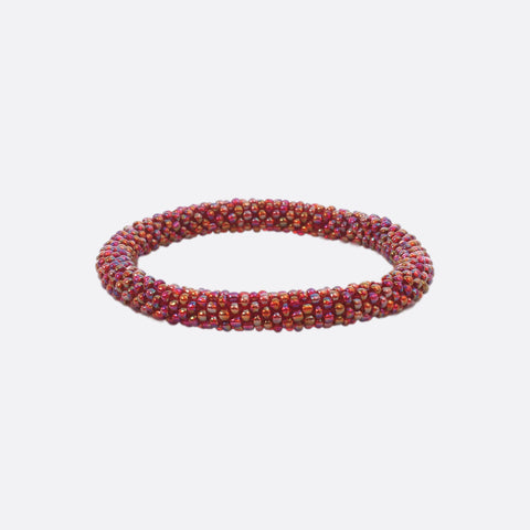 Beaded Bracelet - Shiny Multi Red
