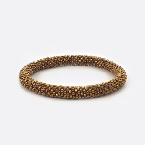 Beaded Bracelet - Gold & Light Thread