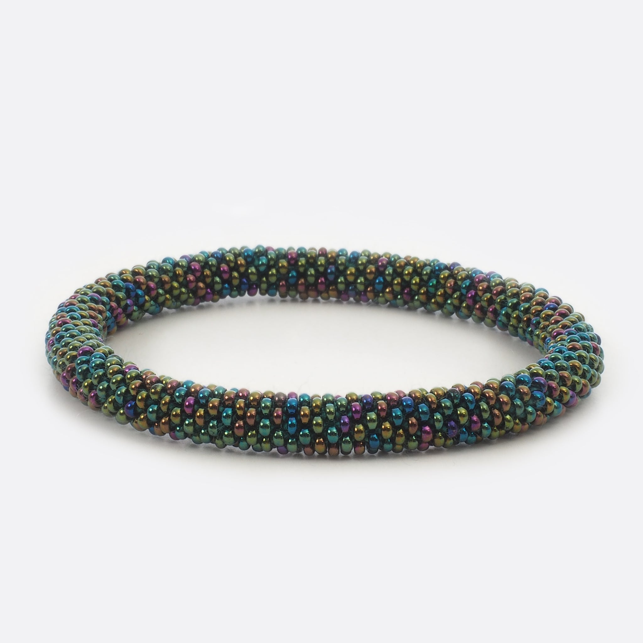 Beaded Bracelet - Dark Green Multi Color