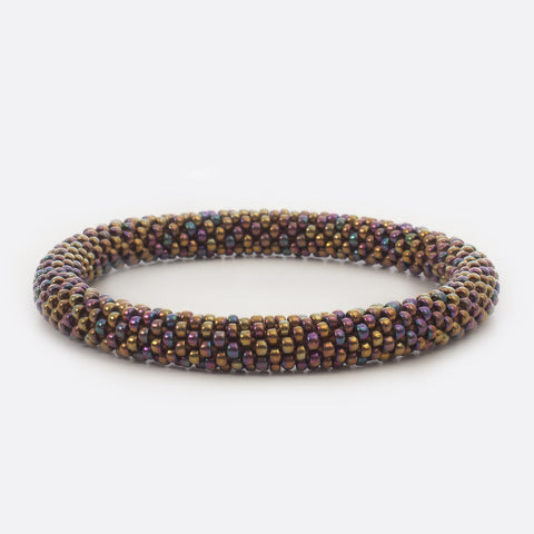Beaded Bracelet - Light Purple Multi Color Shiny