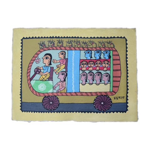 Bus mit Ziegen von Indrakala Nidhi